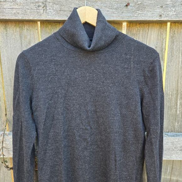 Pendleton Womens 100% Merino Wool Turtleneck Sweater L Dark Gray Quiet Luxury - Picture 2 of 9